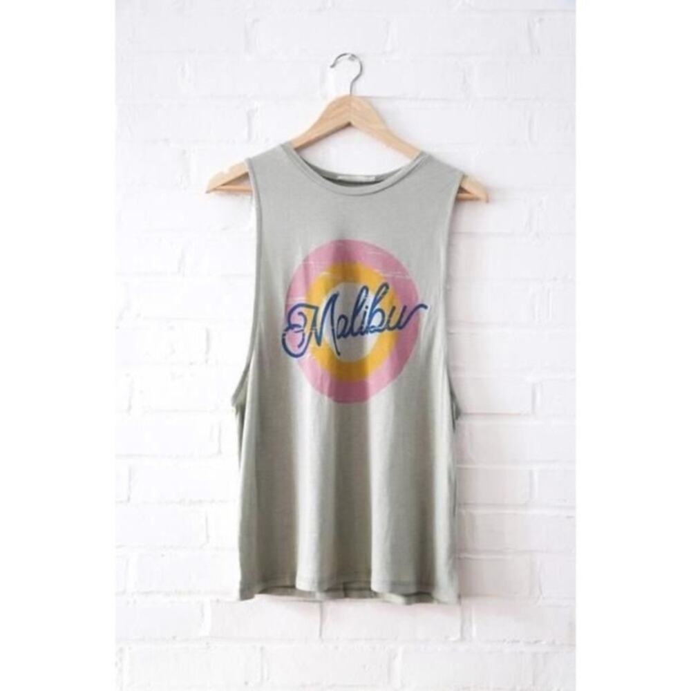 Malibu graphic muscle tank top